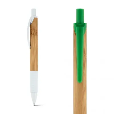 Caneta Bambu com clipe plástico