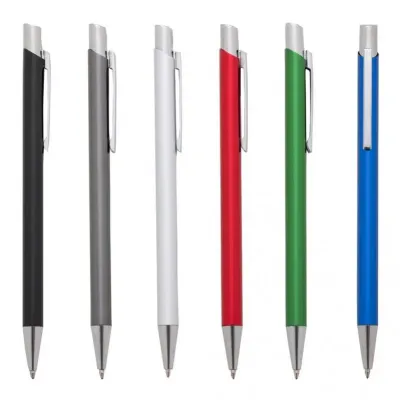 Caneta esferográfica de metal com borracha