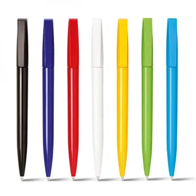 Caneta plástica esferográfica: várias cores