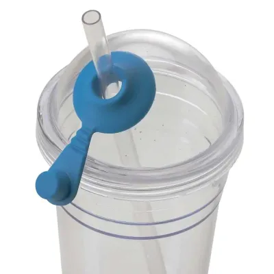 Copo plástico 480ml com tampa e canudo