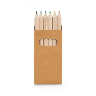 Kit com 6 mini lápis de cor