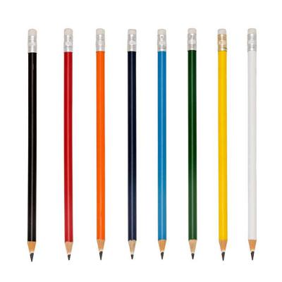 Soma Brindes - Lápis resinado colorido com borracha e grafite preto, guarnição prateada. Tamanho total aproximado (CxL): 18,9 cm x 0,7 cm Peso aproximado (g): 9