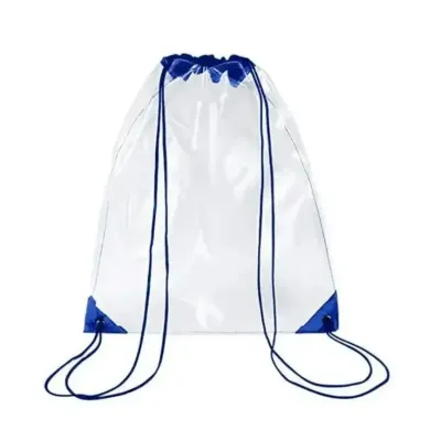 Mochila saco Transparente PVC azul