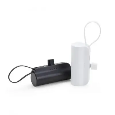 Power Bank 5.000mAh: preto e branco