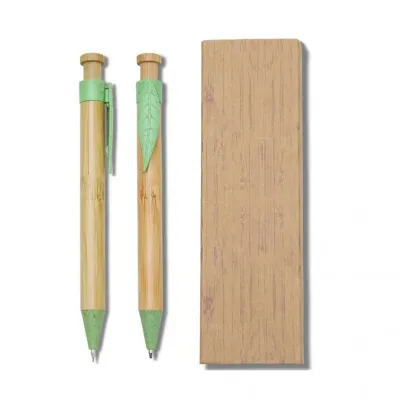 Kit caneta e lapiseira em bambu 