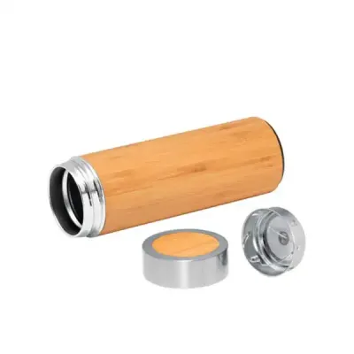 Garrafa térmica de bambu