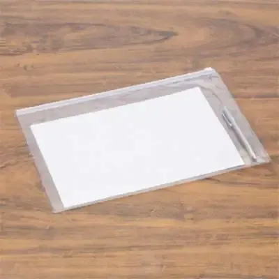 Pasta de PVC cristal com fechamento em zip zap