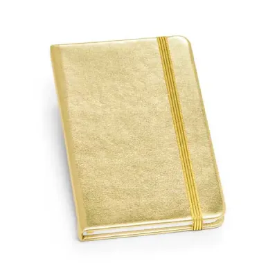 Caderno dourado com 80 folhas não pautadas