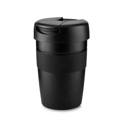 Caneca em aço inox preto com parede dupla isolada