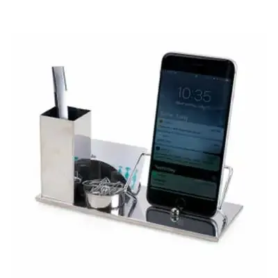 Kit escritório em inox espelhado