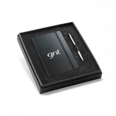 Kit de caderno e esferográfica