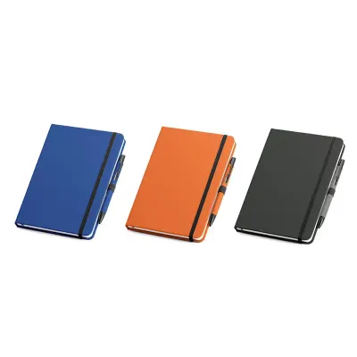 Kit de caderno e esferográfica - 3 cores