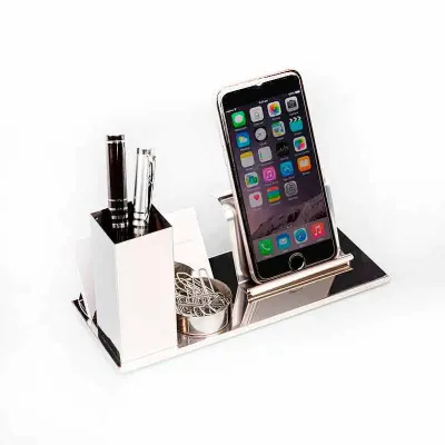 Kit Escritório 4 em 1 em inox espelhado