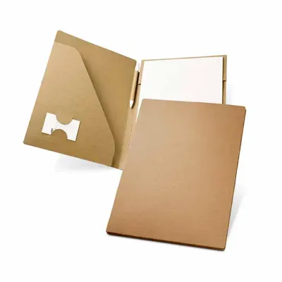 Pasta A4 com porta cartão e caneta 