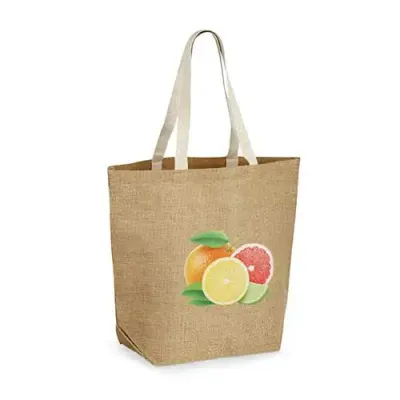 Sacola de compras em juta personalizada