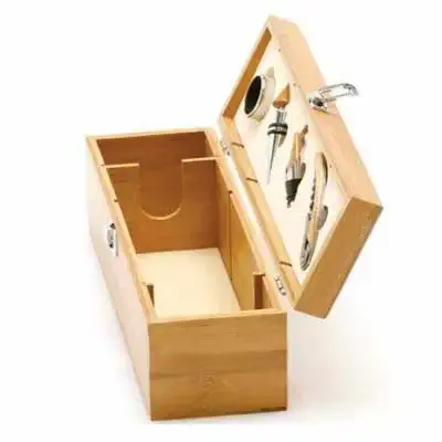 Conjunto para vinho Personalizado com caixa de madeira