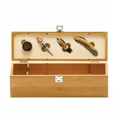 Conjunto para vinho Personalizado com caixa de madeira