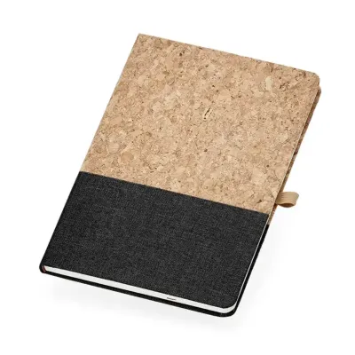 Caderneta Cortiça com detalhe preto