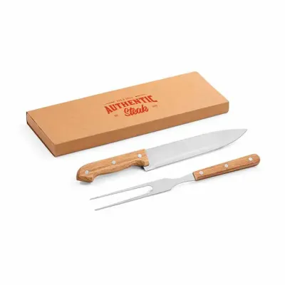 Kit churrasco Personalizado com 2 peças em caixa