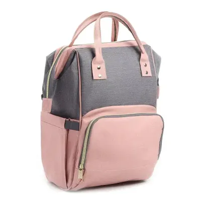 Mochila funcional em poliéster rosa