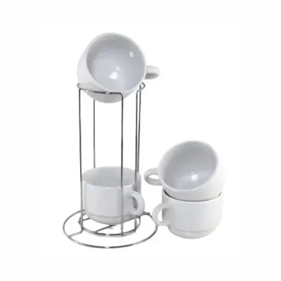 Kit 4 xícaras 150ml com suporte