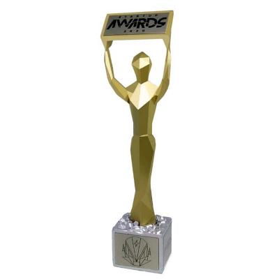 Troféu Personalizado 3D awards dourado 