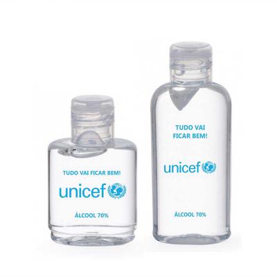Zoom Brindes - Álcool gel personalizado em frasco plástico com 30/60ml/90ml/120ml. Composição: Aqua, Hydroxyethylcellulose, Aloe Barbadensis Leaf Extract Phenoxyetha...