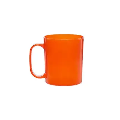 Caneca de chá laranja plástica