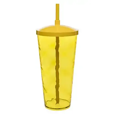 Copão Twister 1 litro com canudo na cor amarela