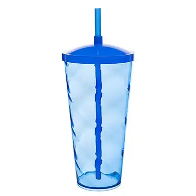 Copão Twister 1 litro com canudo na cor azul