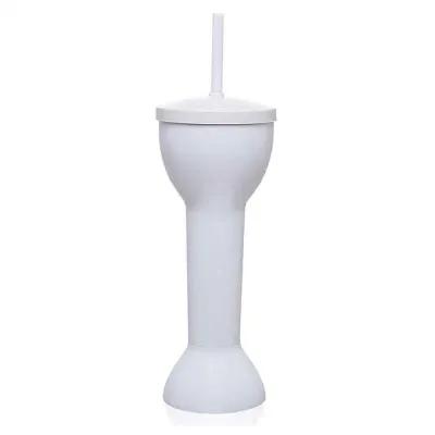 Yard Cup Prime copo com tampa e canudo branco solido