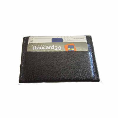 Porta cartões em couro para 4 cartões