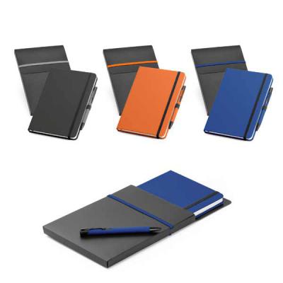 Kit Bloco de Anotação com caneta e embalagem cores