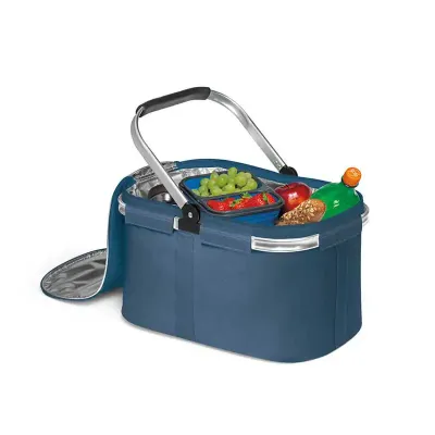 Bolsa térmica azul, aberta
