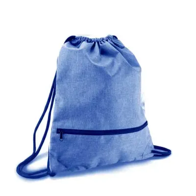 Mochila saco azul bom bolso frontal