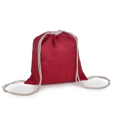 Mochila Saco de Juta vermelha