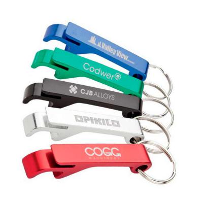 Chaveiro abridor de garrafas em metal - diversas cores