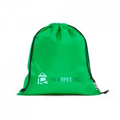 Sacola tipo mochila em rPET verde