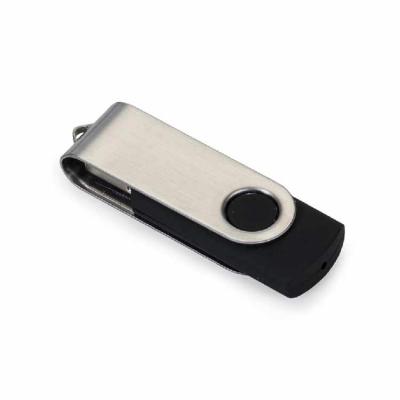 Pen Drive Giratório Metálico preto