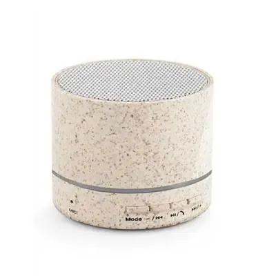 Caixa de som portátil em fibra de palha de trigo e ABS