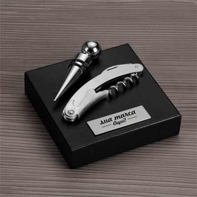 Kit vinho de 2 peças em caixa de papelão com tampa