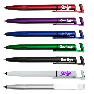 Caneta Plástica Touch com Suporte