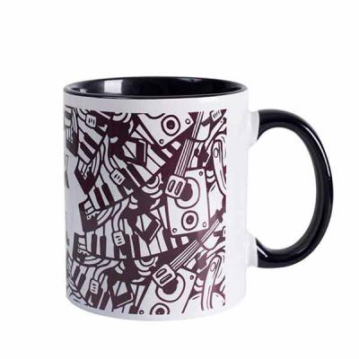 Caneca personalizada com alças, borda e interior colorido