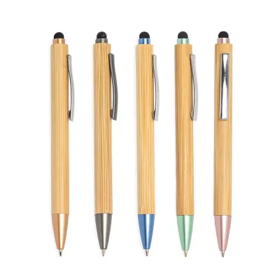Caneta Bambu ecológica com Touch: opções de cores