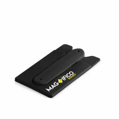 Porta Cartão Preto para Celular Em PVC