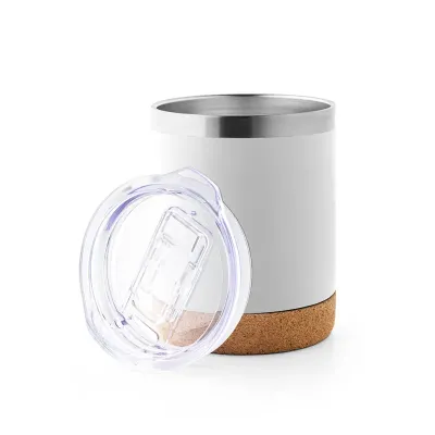 Copo térmico branco de viagem 