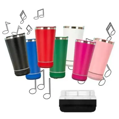 Copos térmicos com caixa de som (várias cores)