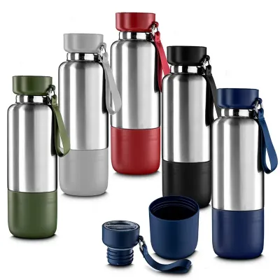 Garrafa térmica em aço inox com parede dupla isolada  - cores