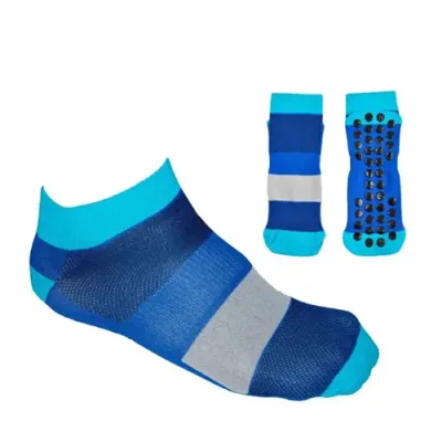 Meia azul antiderrapante