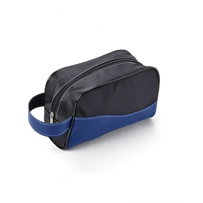 Necessaire preta com azul